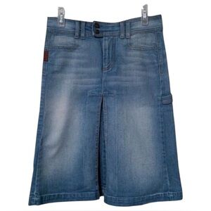 7 For All Mankind Wash Denim Midi Jean Skirt Size 26 Medium